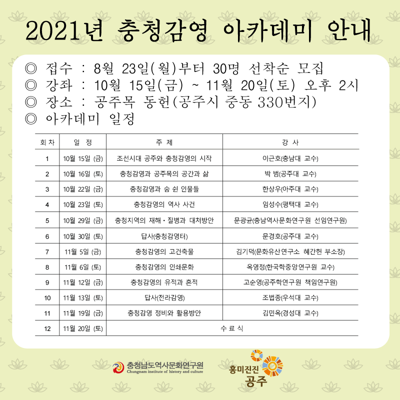 충청감영을 아시나요?(2021.8.19.) [이미지]